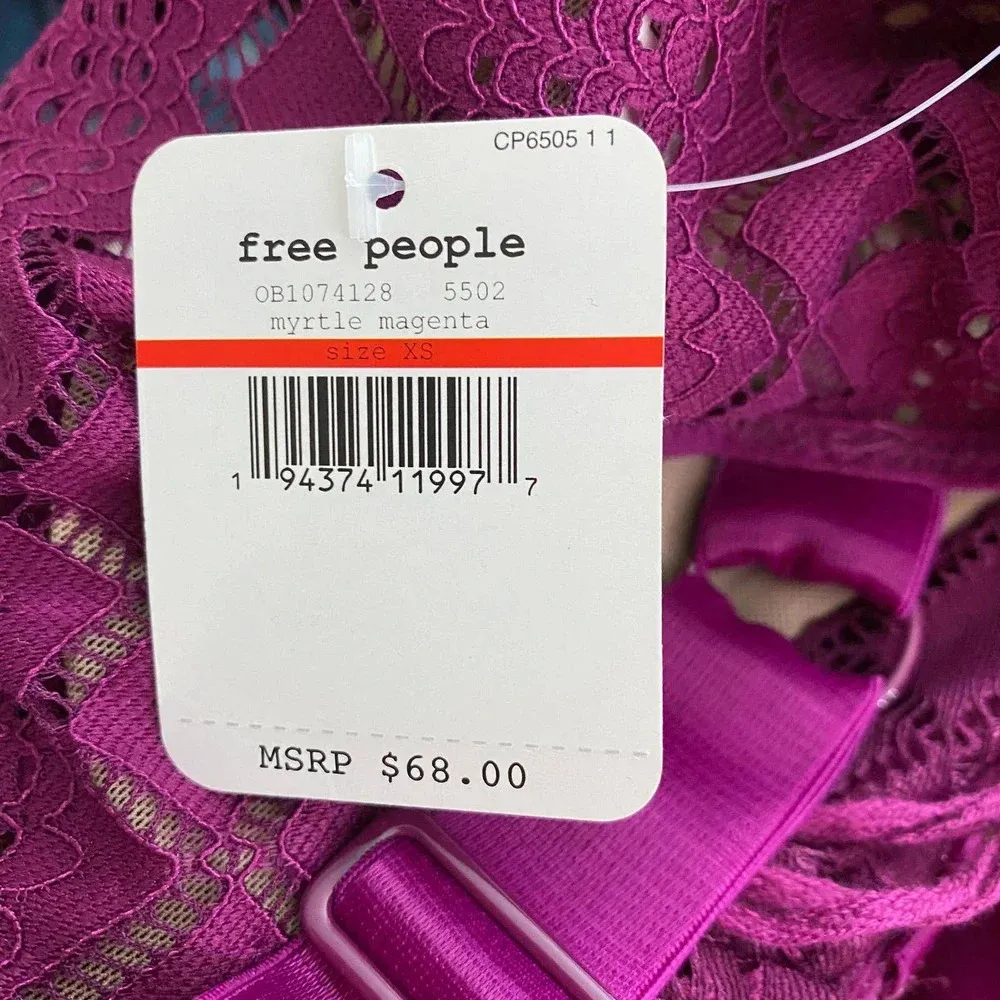 FREE PEOPLE Thank You Never Bodysuit in Myrtle‎ Magenta Size US XS - Image 11