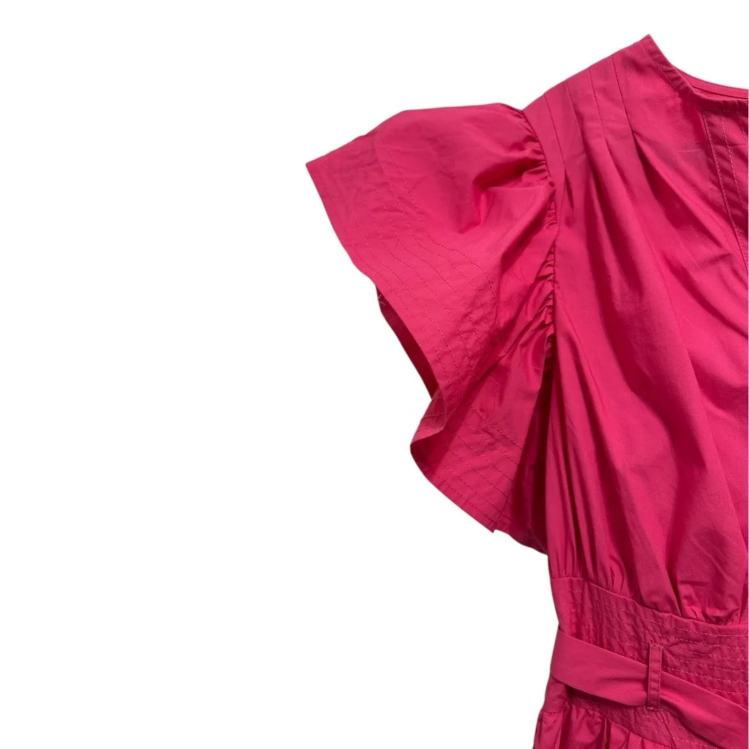 Wishlist‎ Apparel Pink Cotton Maxi Dress Ruffle Sleeve Tiered Tie Waist - Image 7