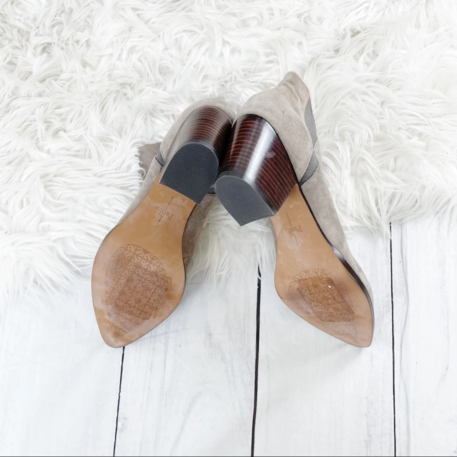 Linea Paolo Bolero Women's‎ Suede Pointed Toe Slip On Ankle Booties Size 11 Gray - Image 5