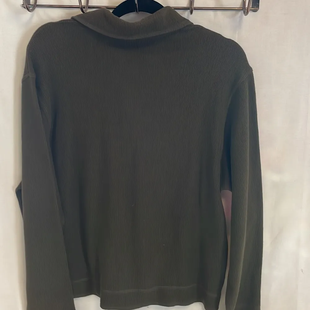 Rafaella Ribbed Button up Top Hunter green Size M - Image 3