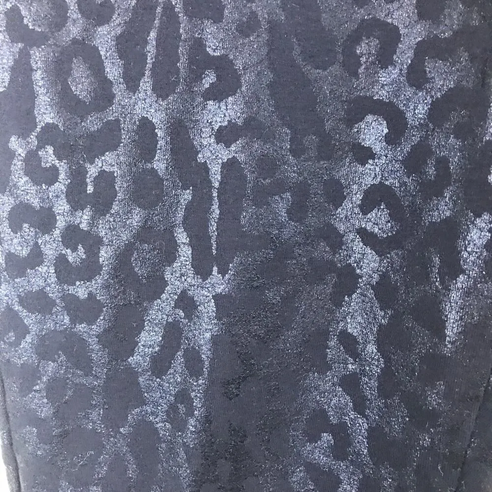 Express Metallic Faux Leather Shiny leopard skinny ankle leggings pants black S - Image 4