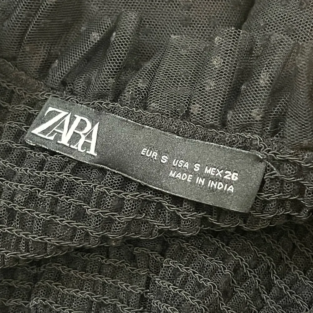 Zara Sheer Black Puff Sleeve Blouse - Image 6