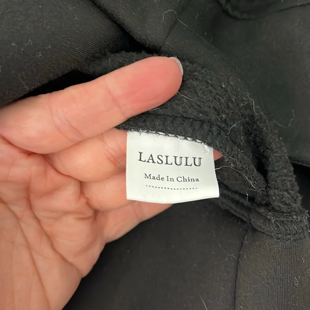 Amazon Laslulu XL Black Oversized Quarter-Zip Hoodie Sweatshirt with Pocket - Image 13