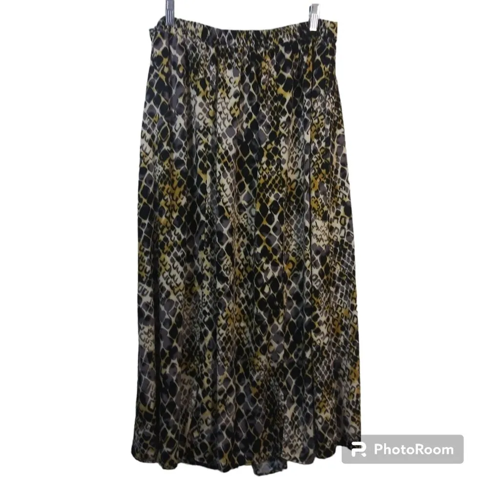 Mlle Gabrielle Snake Print Midi Skirt Edgy Contemporary Size 1X - Image 2
