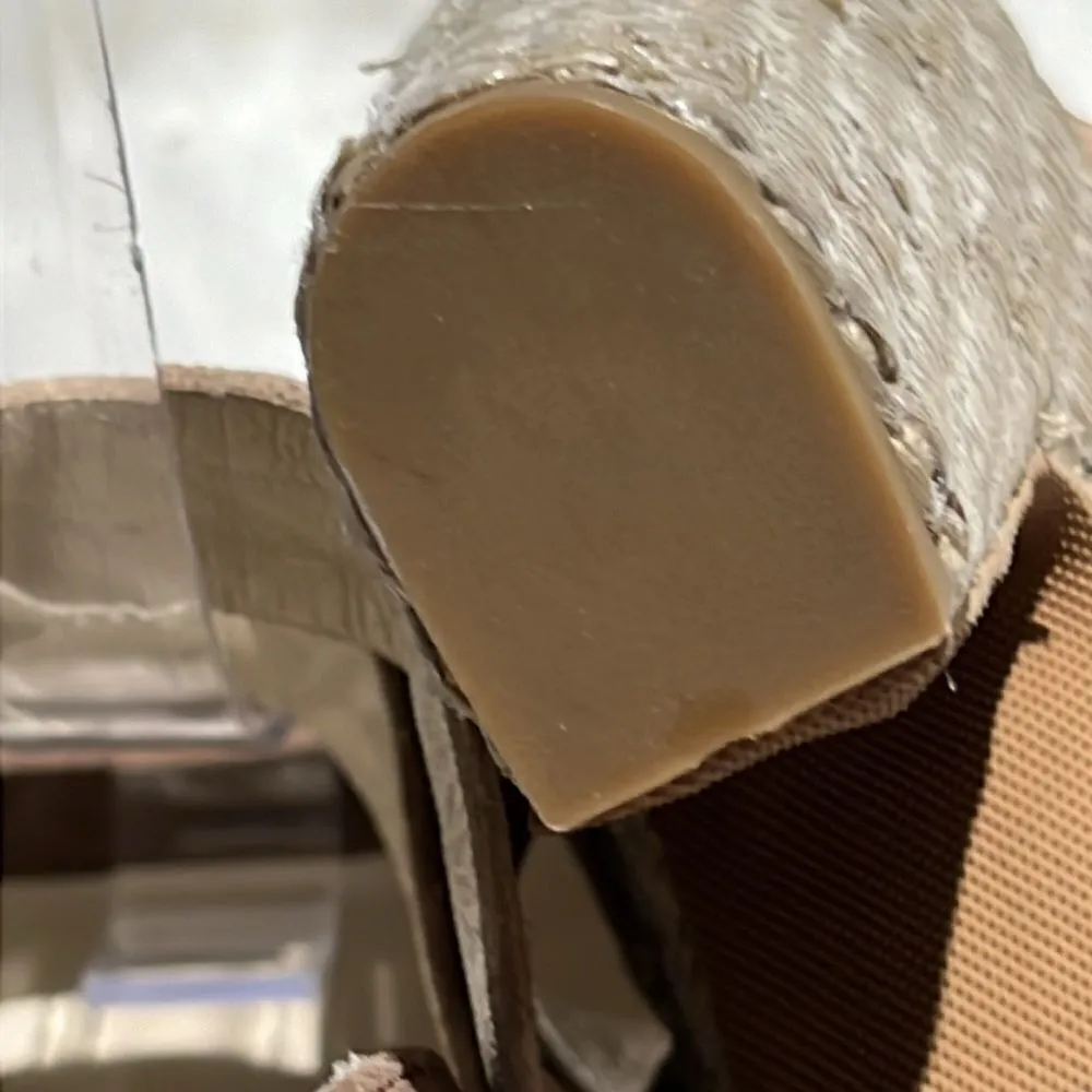 Brunomagli Leopard Calf Fur Platform Heels Size 37/6 - Image 10