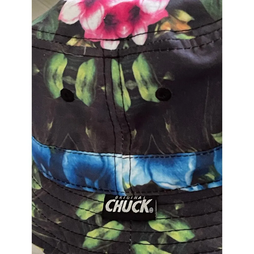 Original Chuck Bucket Tropical Hawaiian Floral Print Hat Black - Image 7