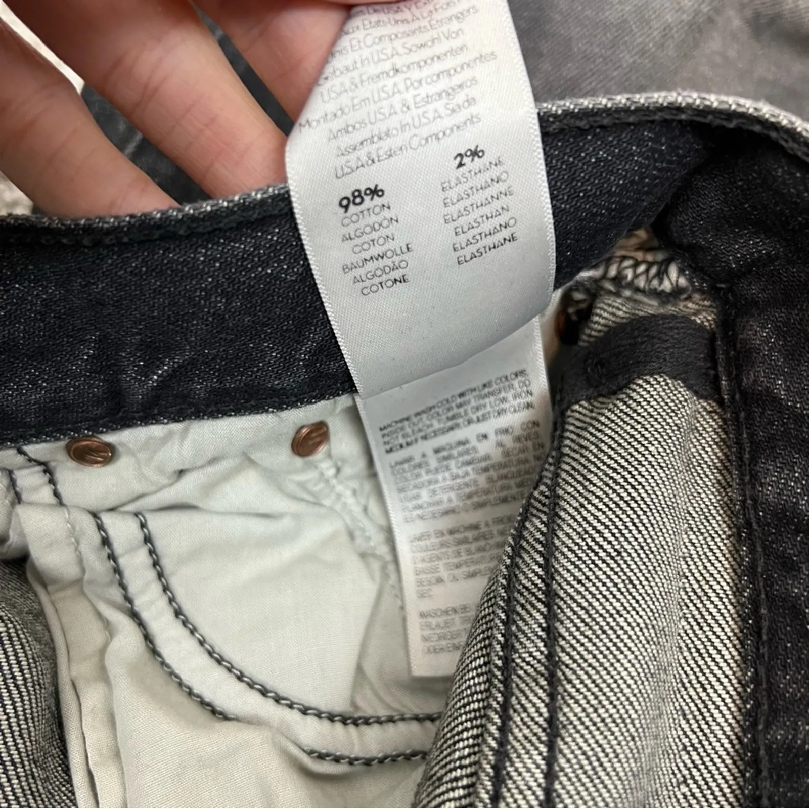 Mother Superior The‎ Saint Chew Gray Straight Leg Cropped Raw Hem Jeans Size 25 - Image 14