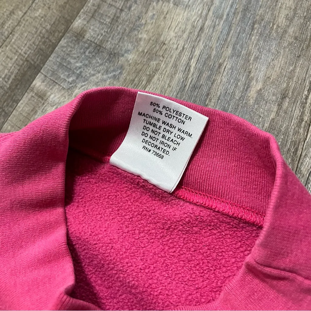 Vintage 90s Yale University Bulldogs Hot Pink Mock Neck Sweater USA Womens Large - Image 4