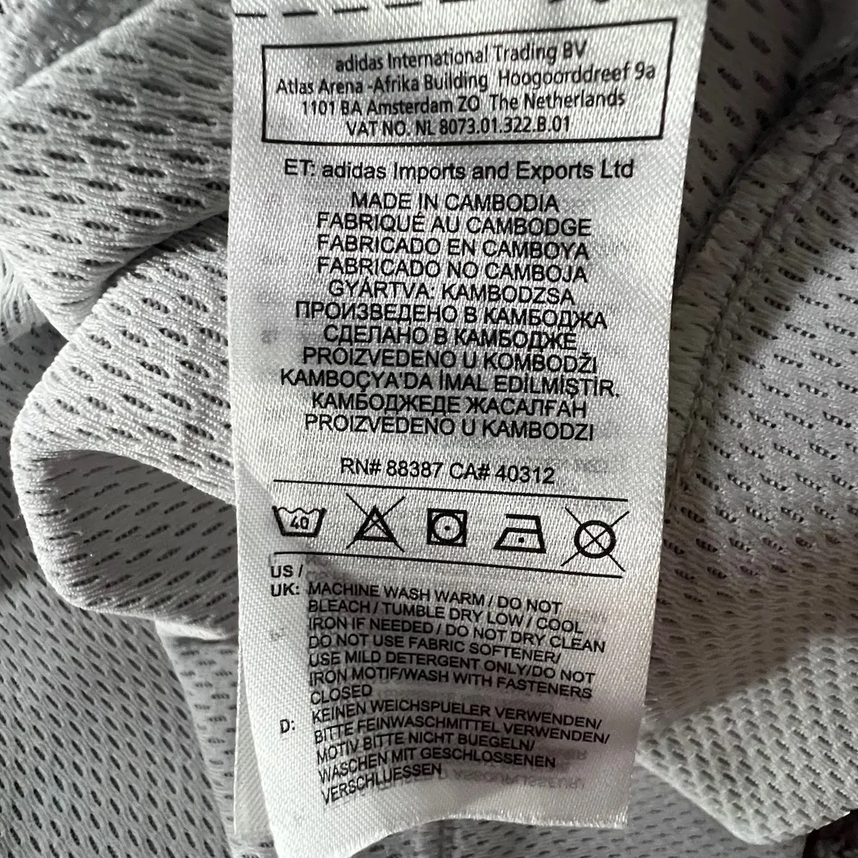 Adidas DU2572 Team Issue Bomber Jacket Men's‎ Medium Gray/White Full-Zip - Image 5