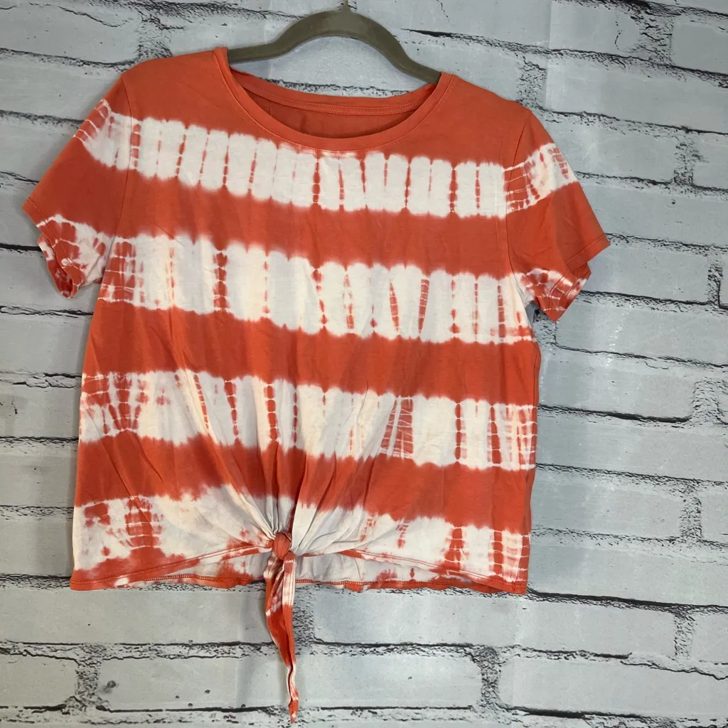 Natural Reflections Orange & White Tie‑Dye Tee Sz S/P Cotton Streetwear Festival - Image 4