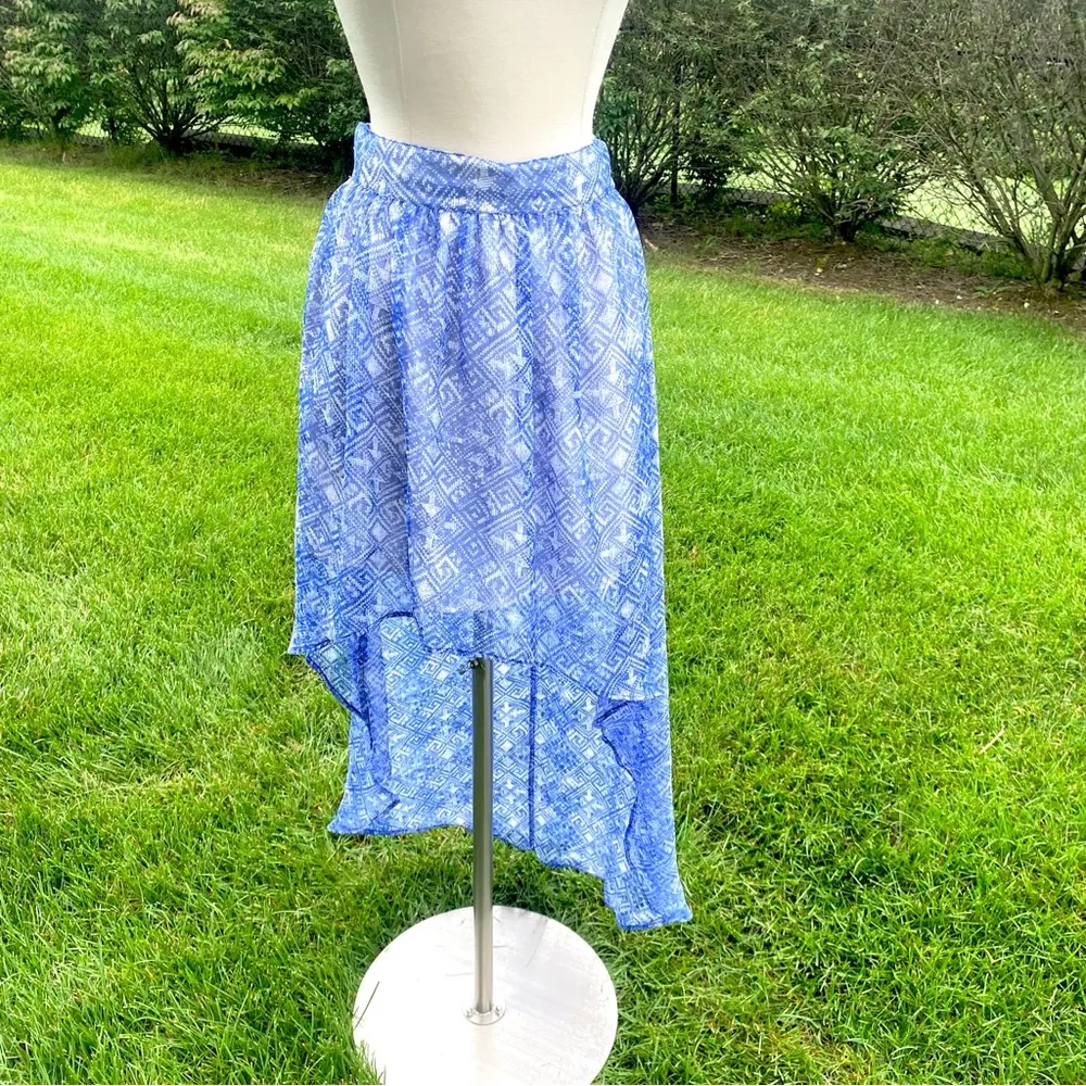 Ecoté urban outfitters small high low chiffon skirt blue - Image 3