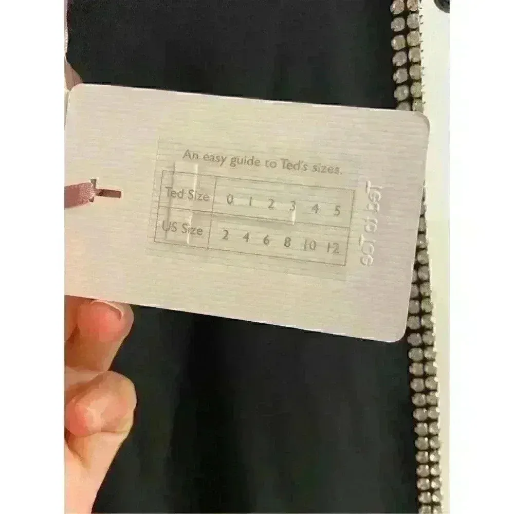 TED baker black double layer embellished tunic dress Sz 6‎ - Image 8