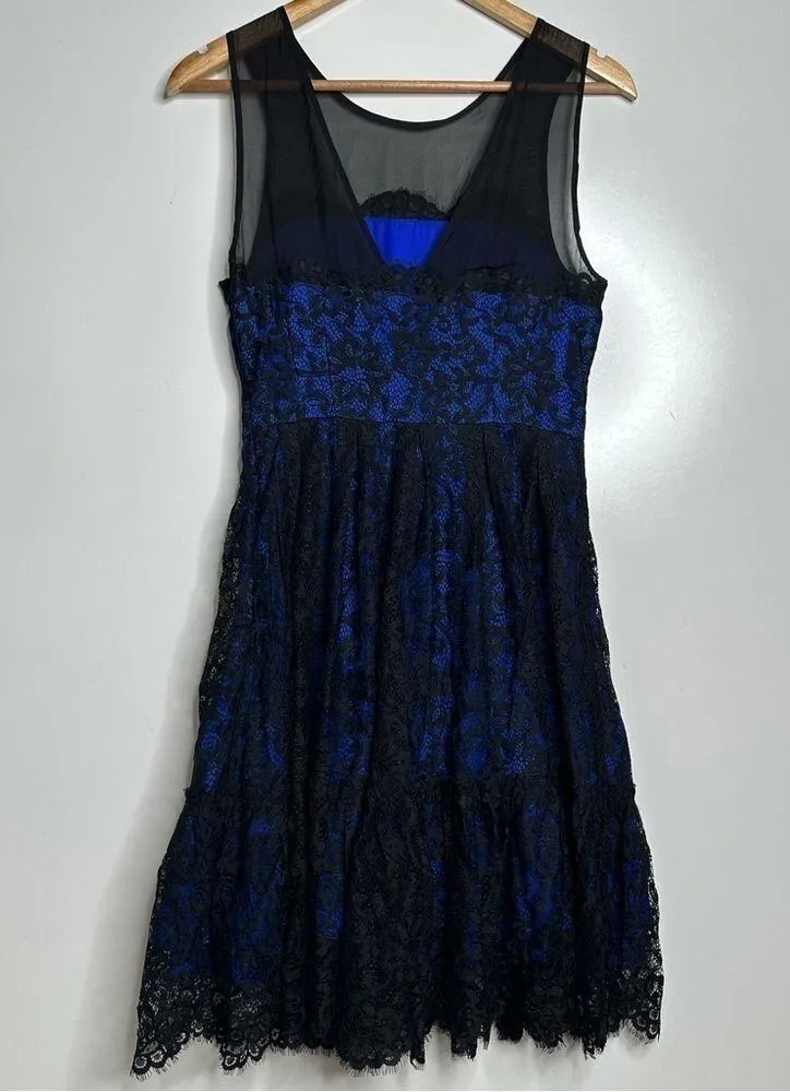 Moulinette Soeurs Anthropologie NWT Saphire Illusion Lace Overlay Dress Size 4 - Image 9