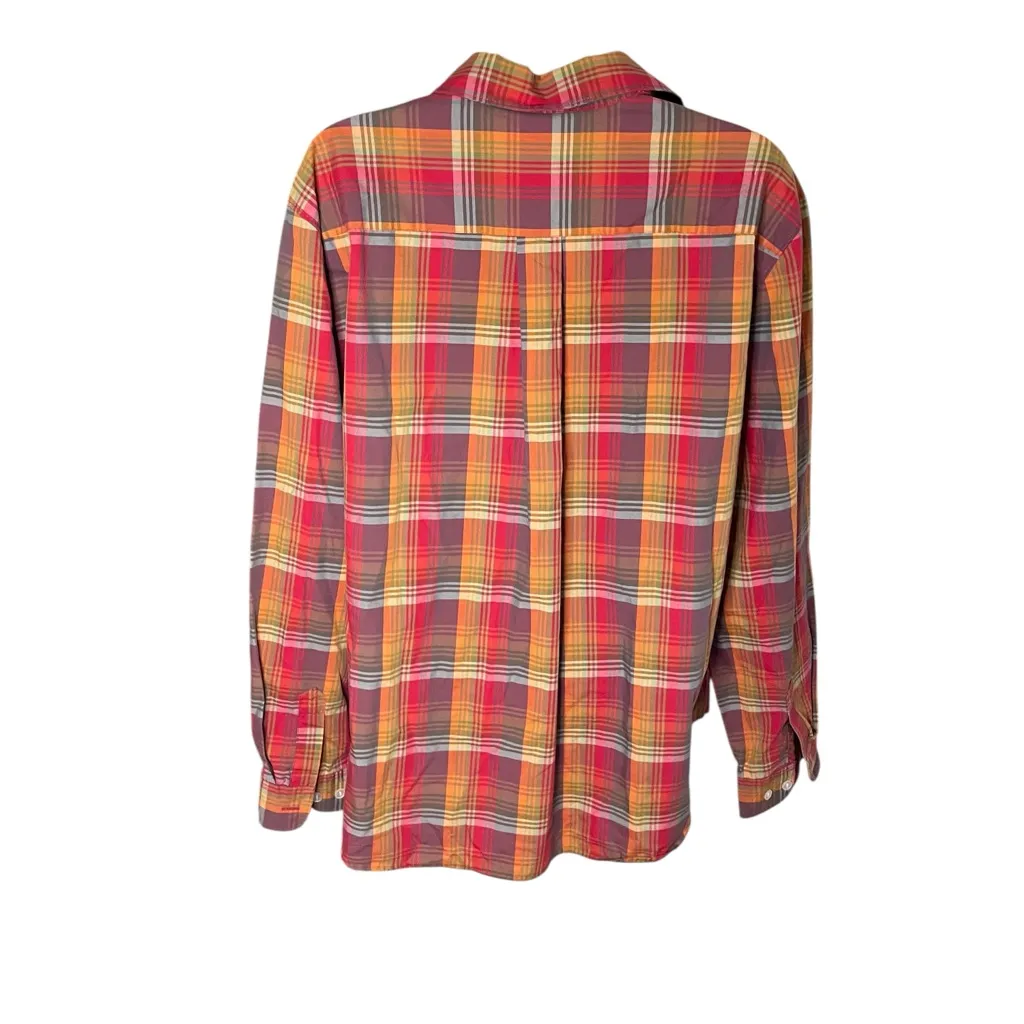 Vtg 90s 00s Allison & Co Oversized Plaid Button Up Shirt Long Sleeve Collared L Red Size L - Image 2