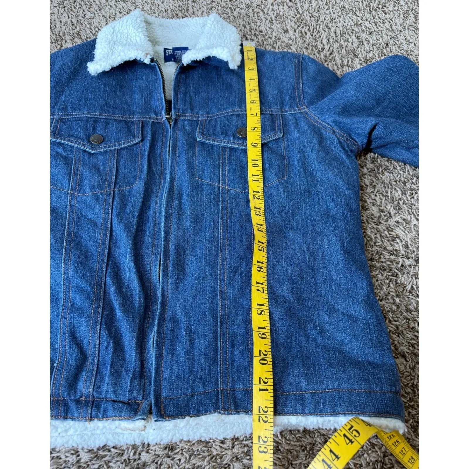 Vintage Steve & Barry's Sherpa Denim Trucker Jackets Womens Sz M 90s Farmcore - Image 8