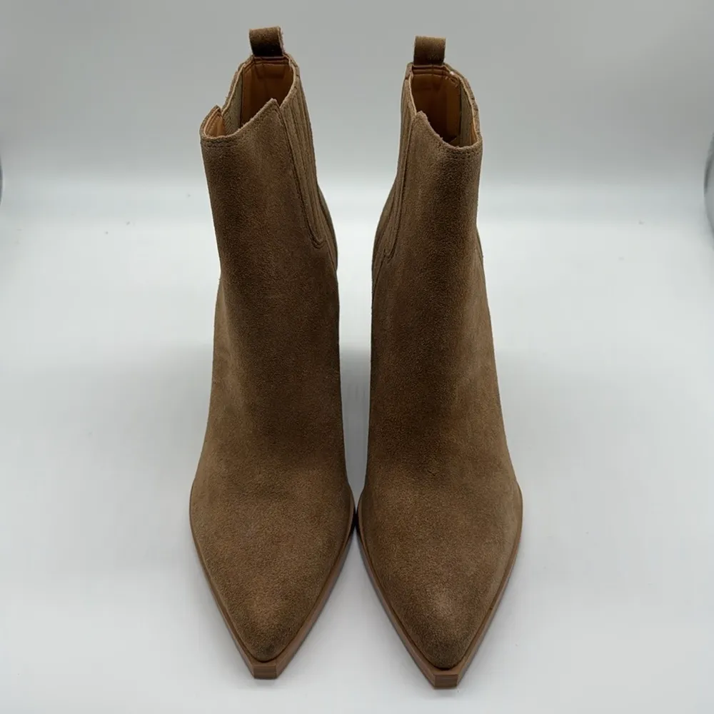 Marc Fisher Oshay Pointed Toe Booties in Natural Suede Size 9 - Image 3