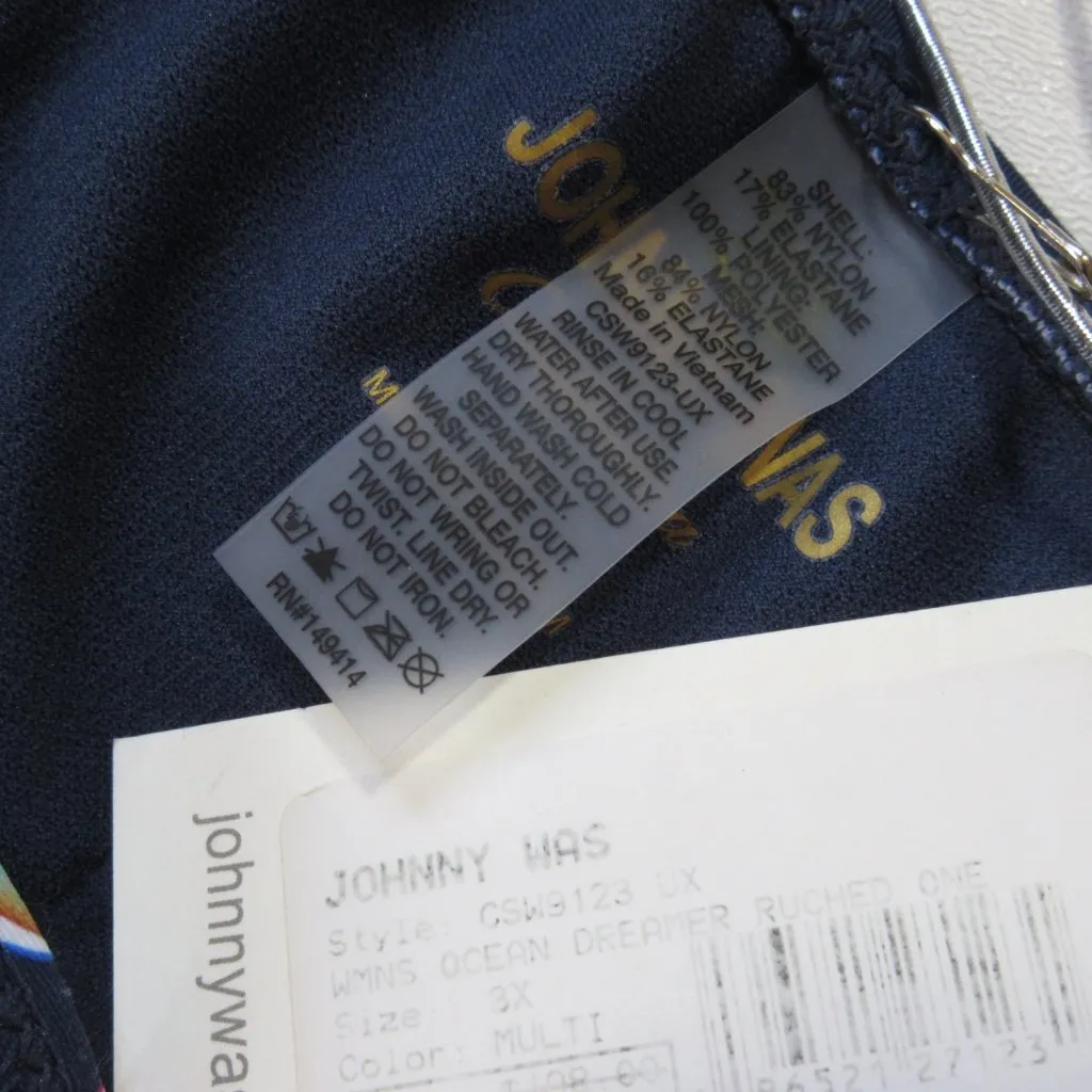 NWT Johnny Was Ocean Dreamer in Navy Floral Ruched One-piece Swimsuit 3X - Image 4