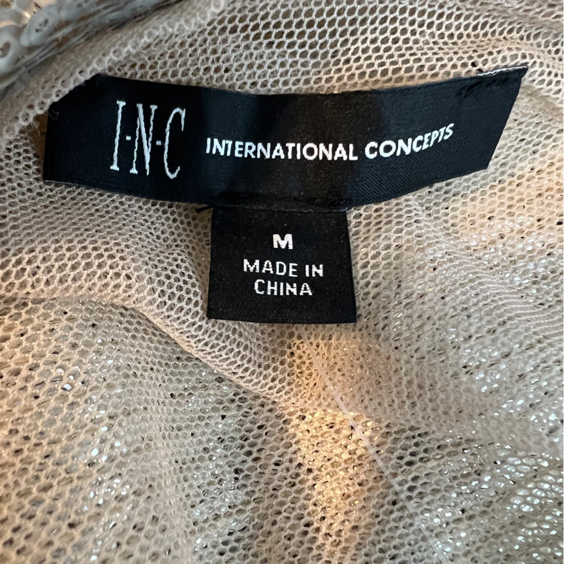 Inc. International Concepts Silver Sequin 1 Arm Peplum Party Festival Top Size M - Image 8