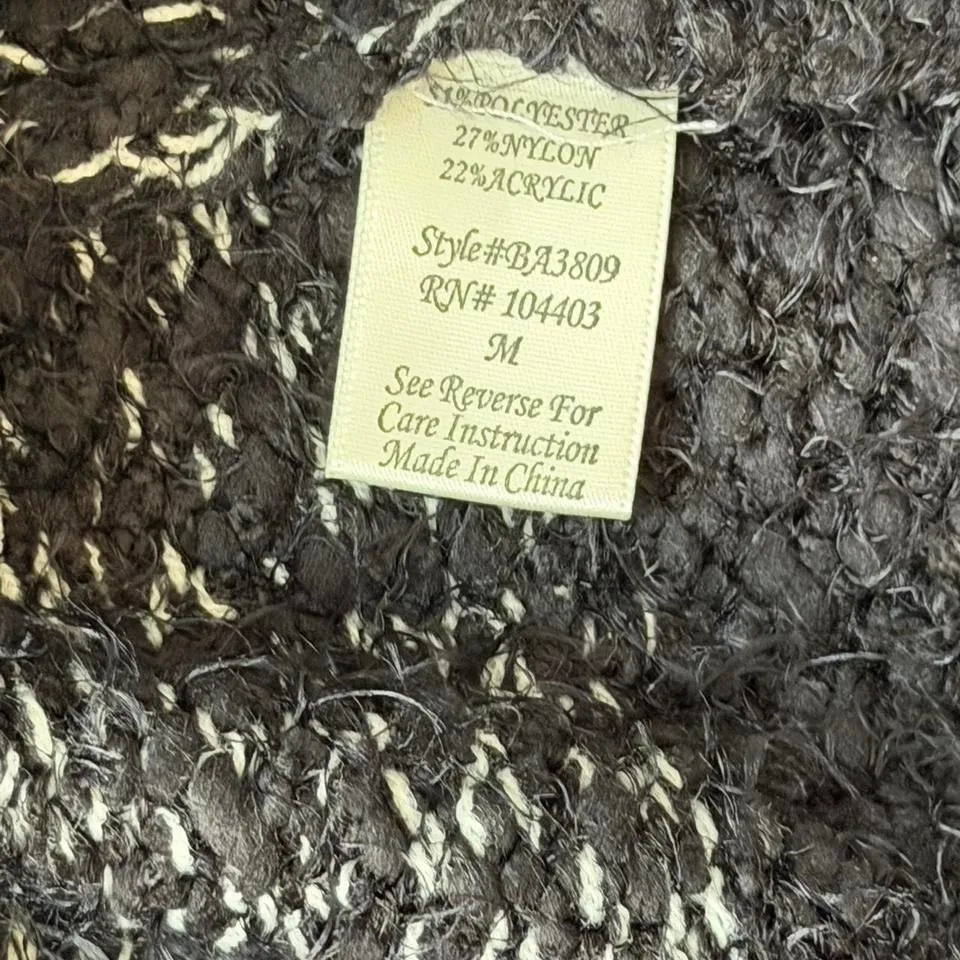 Black and White Striped Fuzzy Sweater - Image 6