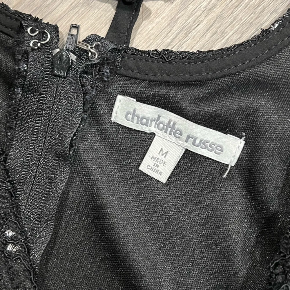 Charlotte Russe Medium Black Lace Party Romper - Image 2