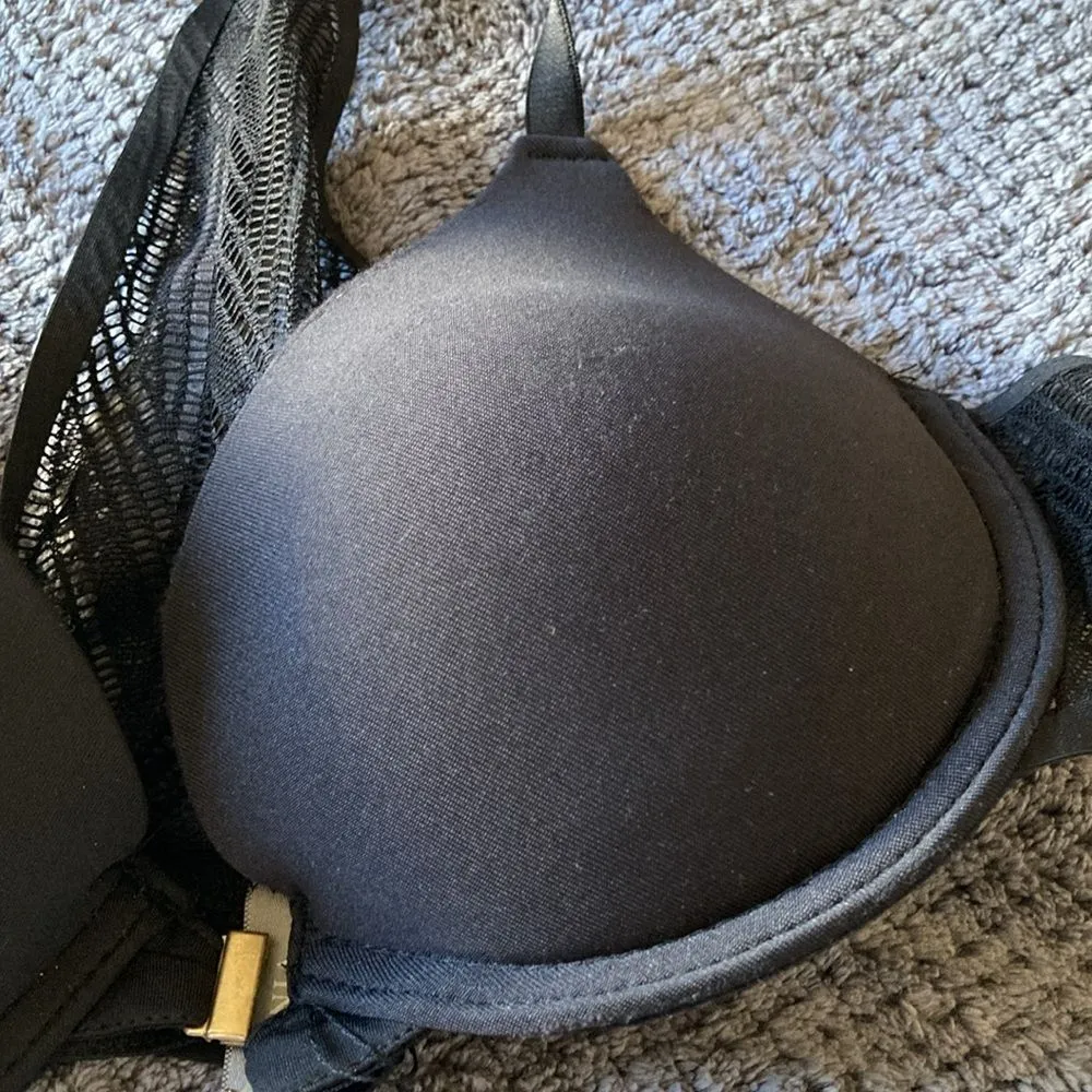 Vince Camuto‎ Black Lace Front Closure Bra 34B Racerback Feminine - Image 4