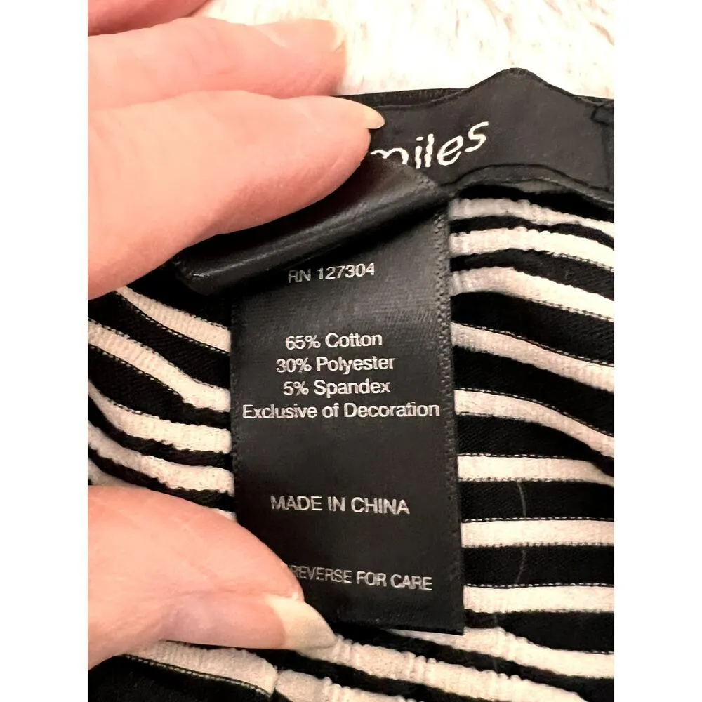 Ali Miles womens size small tunic black/white knit geometric artsy, lagenlook, Black - Image 6