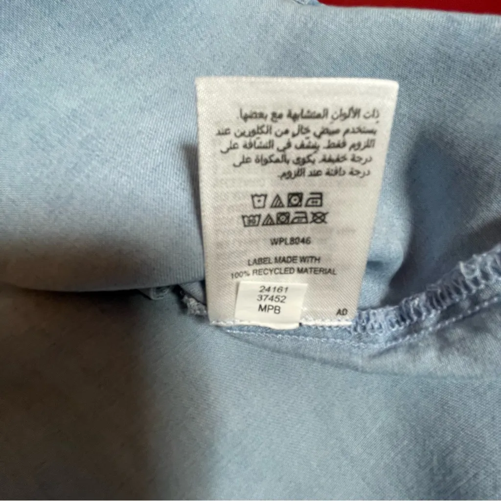 Style & Co Denim Look Chambray Tiered Dress Woman Size XL Light Blue Boho Casual - Image 6