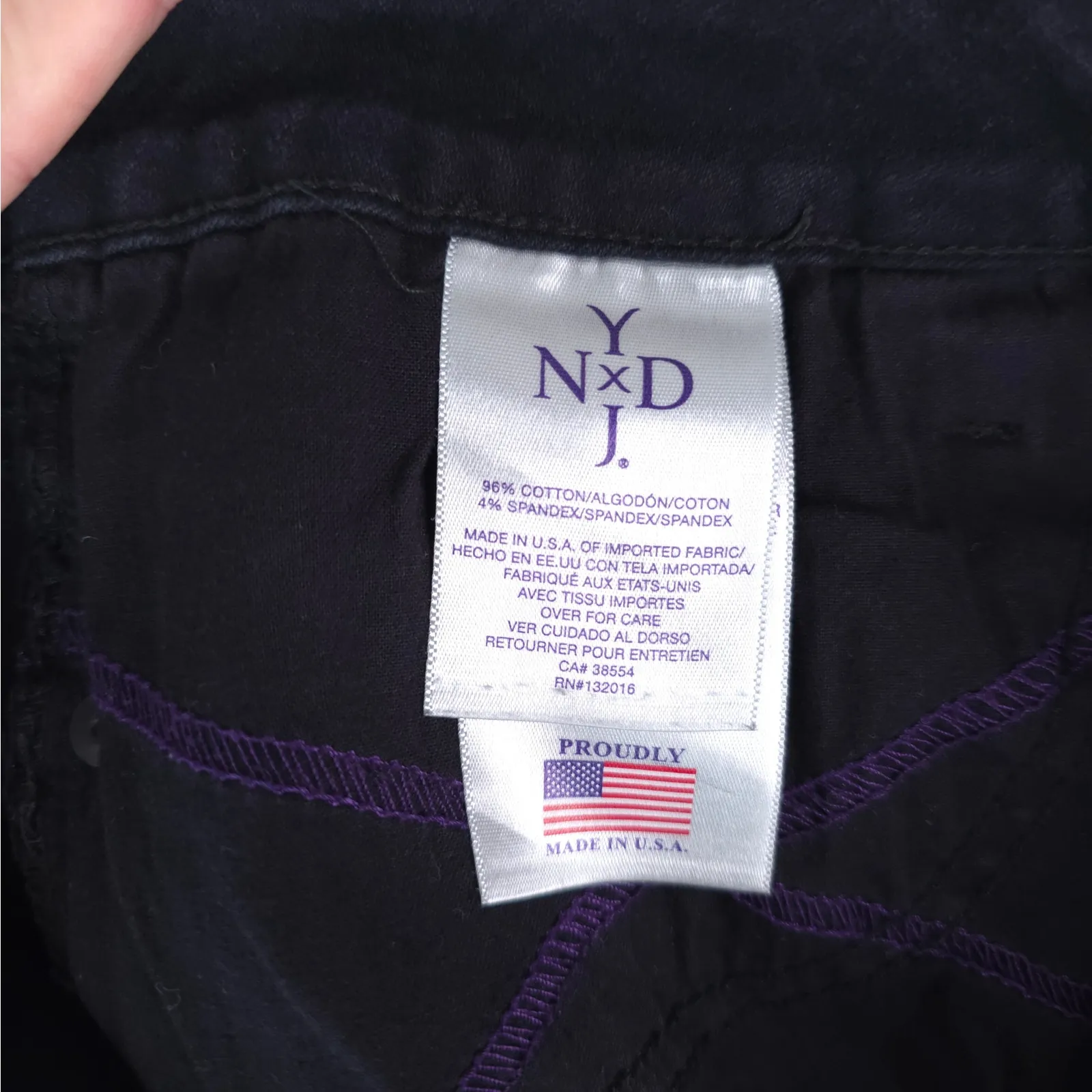 NYDJ Jeans Womens 10 (30x33) Black Bootcut Stretch Denim Rhinestone Pockets - Image 7