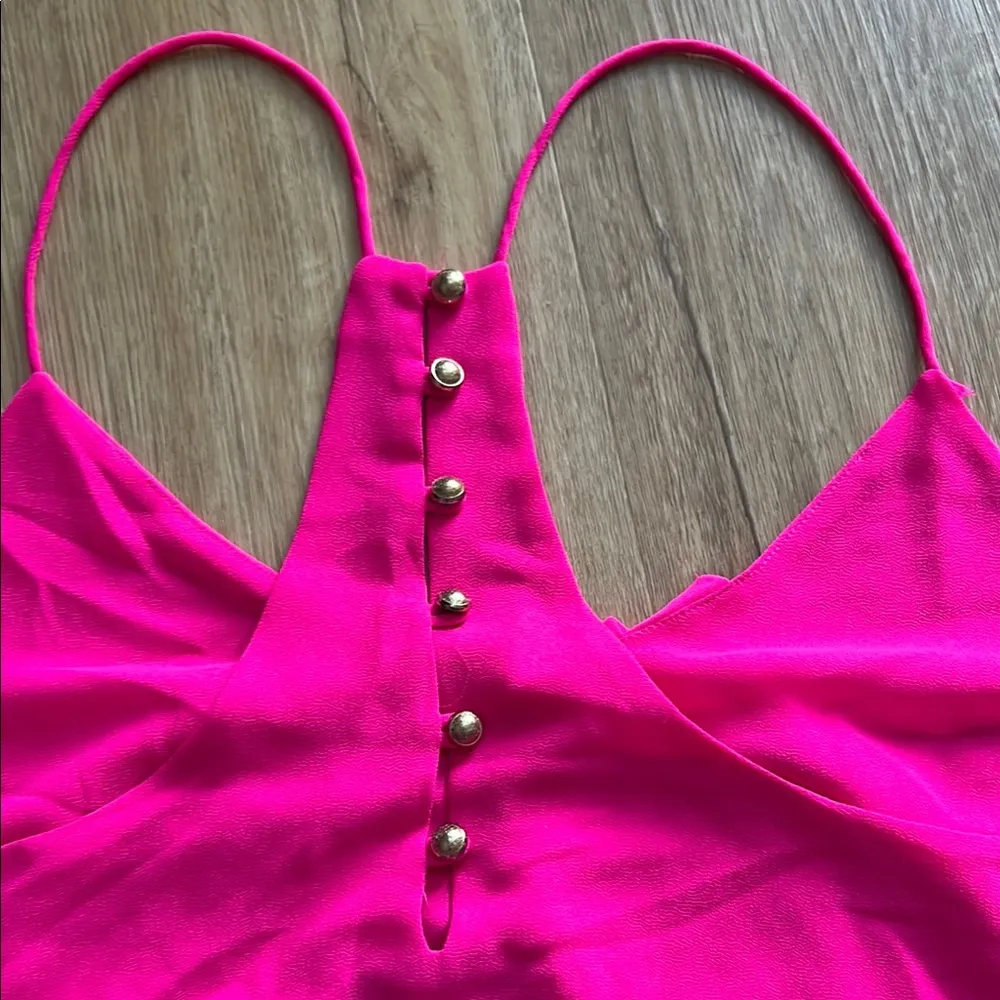 Naked Zebra Women's Fuscia Spaghetti Strap Tank Top Size Large - Image 5