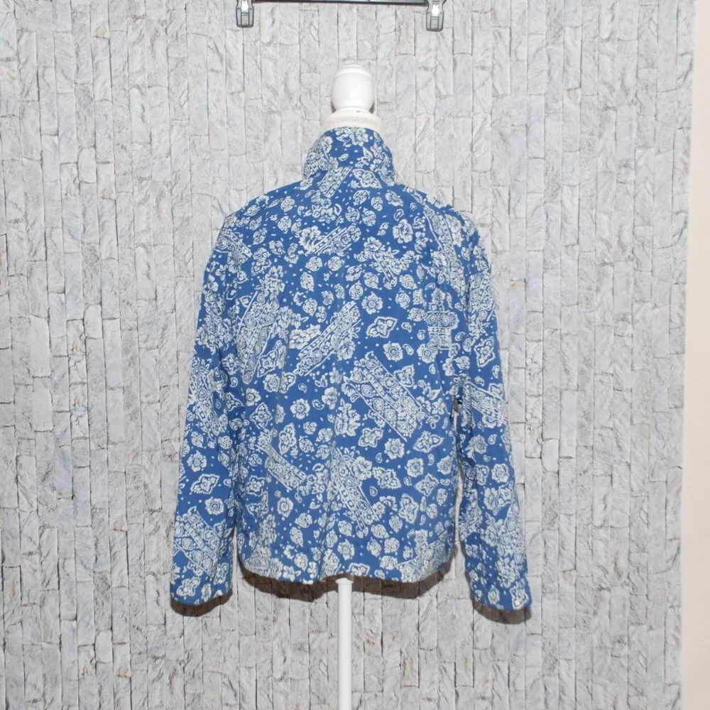 Lizsport Ladies S Blue Floral Zip Up Jacket Pockets Spring Fall Lightweight - Image 8
