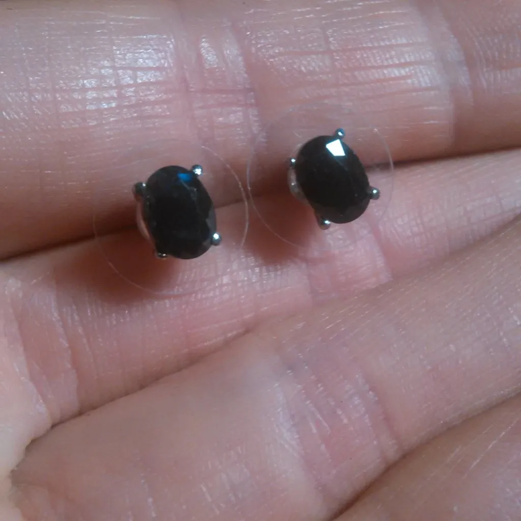Midnight Sapphire Stainless Steel Stud Earrings - Image 12