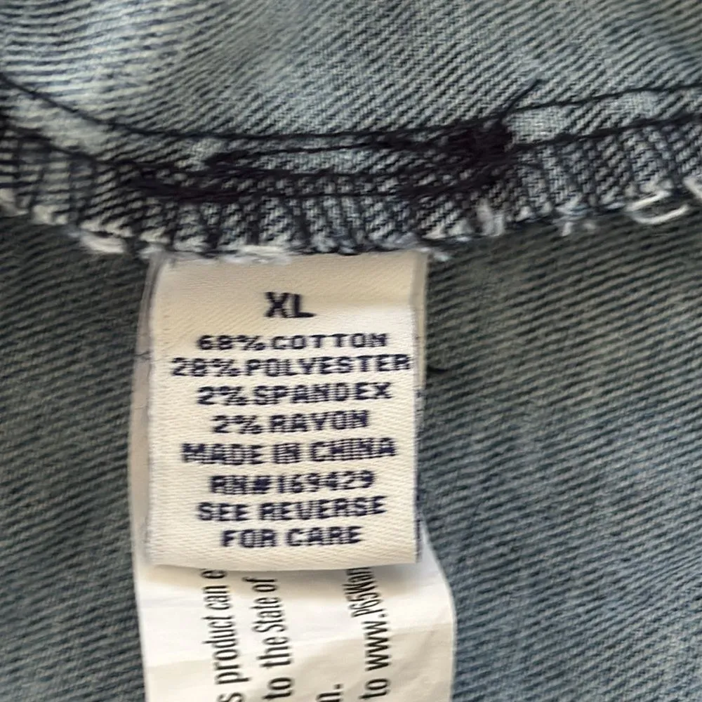 Project Rebel Denim romper adjustable straps cotton size extra large Blue - Image 10