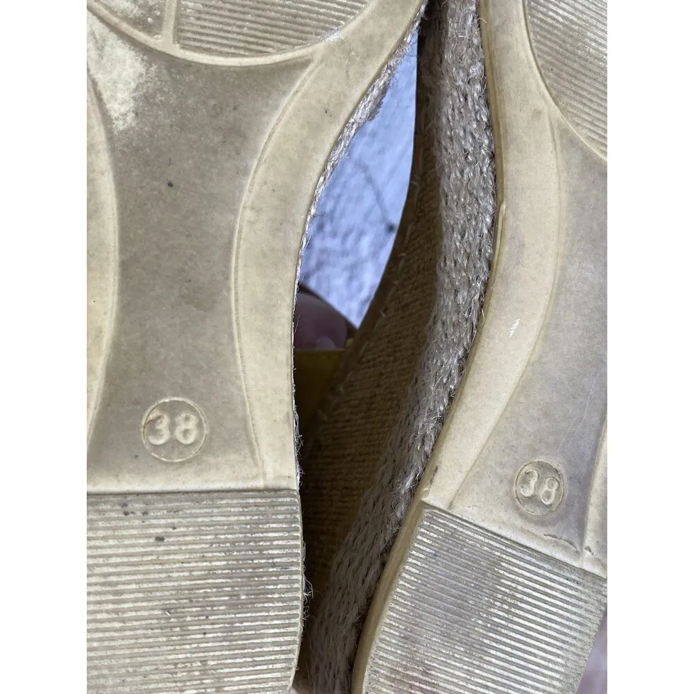 Lasocki Faux Snakeskin Leather Sandals Wedge Espadrille Sandals Sz 38 U.S 7 Yellow - Image 7