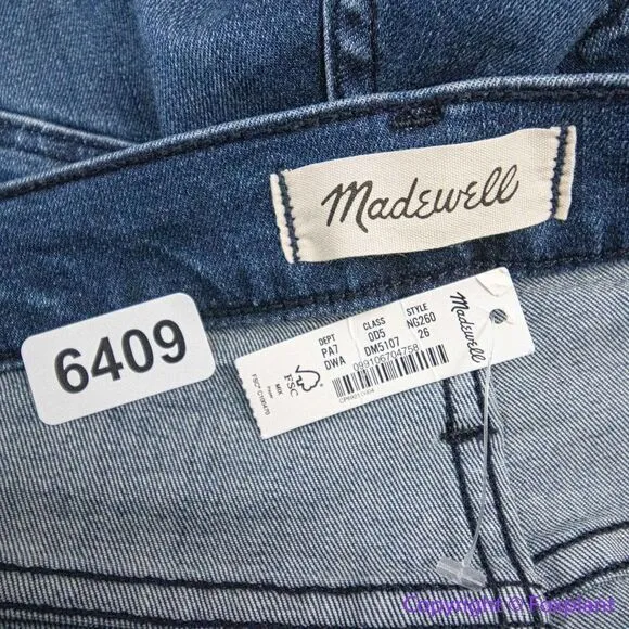 NEW Madewell Mid-Rise Stovepipe Jeans in Dahill Wash,‎ 26 - Image 13