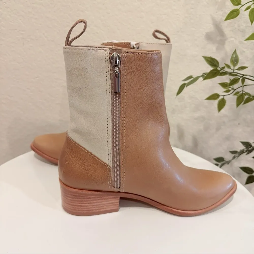Kaanas Antares Distress Leather Ankle Bootie Nutmeg Brown NWOT Size 6M Tan - Image 8
