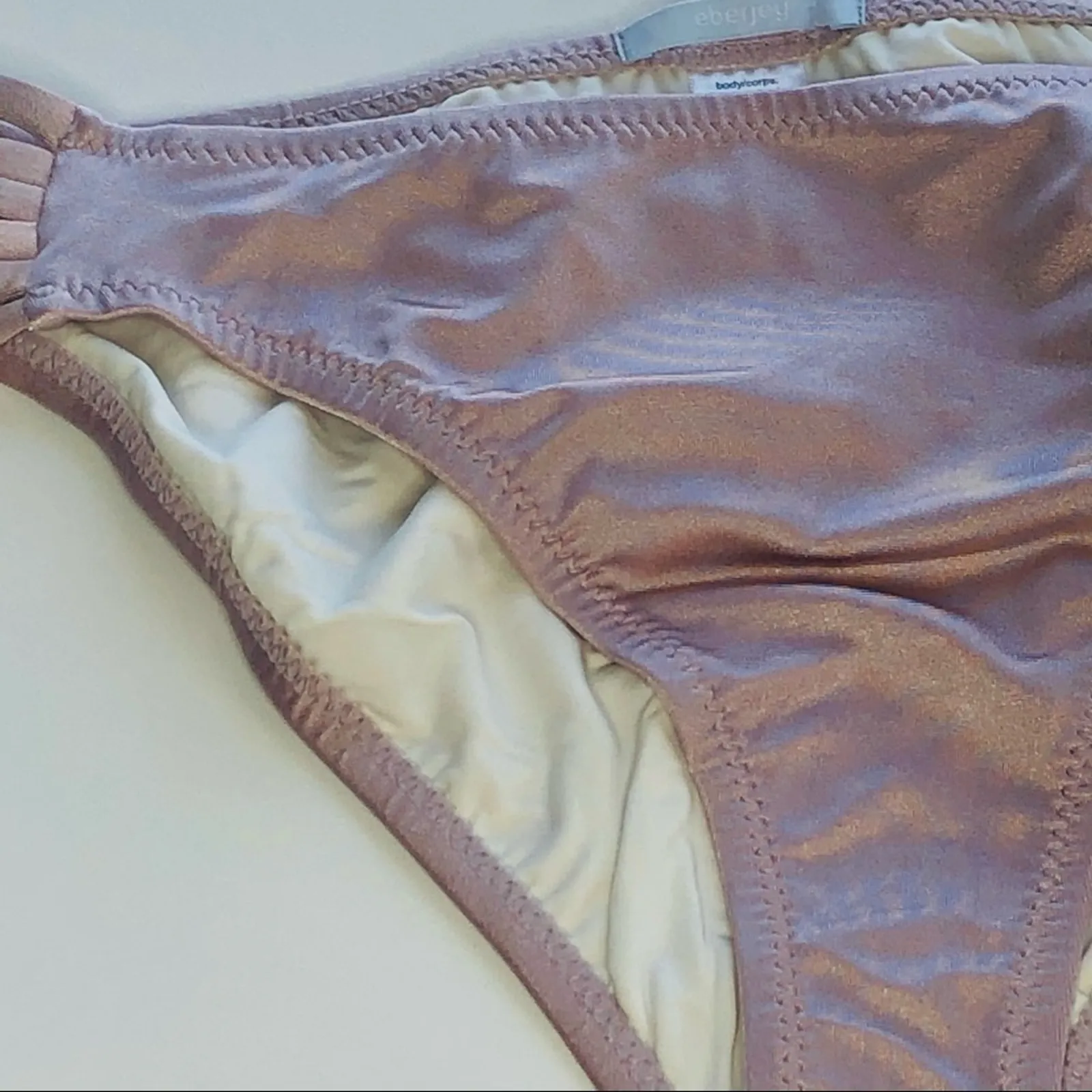 Eberjey Xenia Beach Glow Jagger Bikini Bottom Shiny Pink NWT Size Large - Image 13