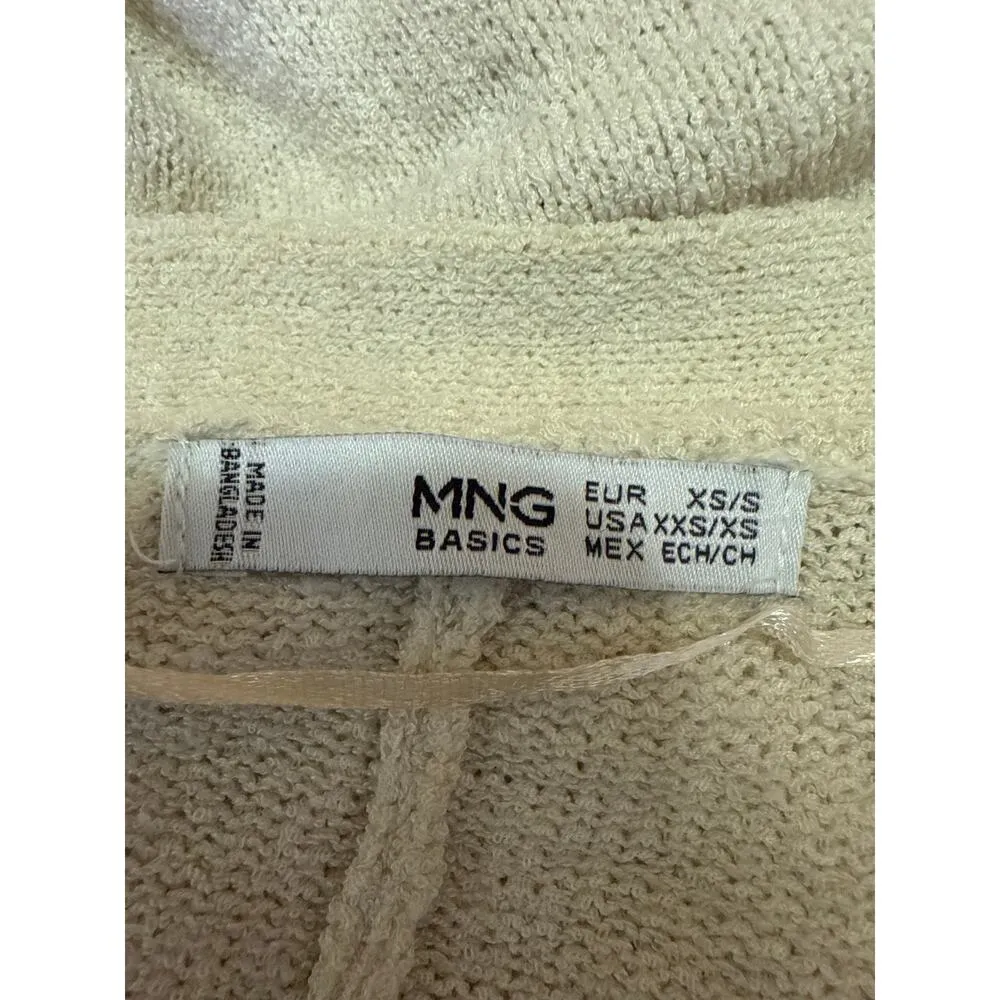 Mango MNG Women's Cream Long Sleeve Dolman Open Cardigan Sweater Top Size XS - Image 3