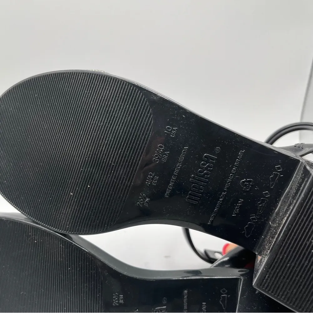 NWOB Melissa Shiny Rhinestone Jelly Heel size US 10 black 693 - Image 8