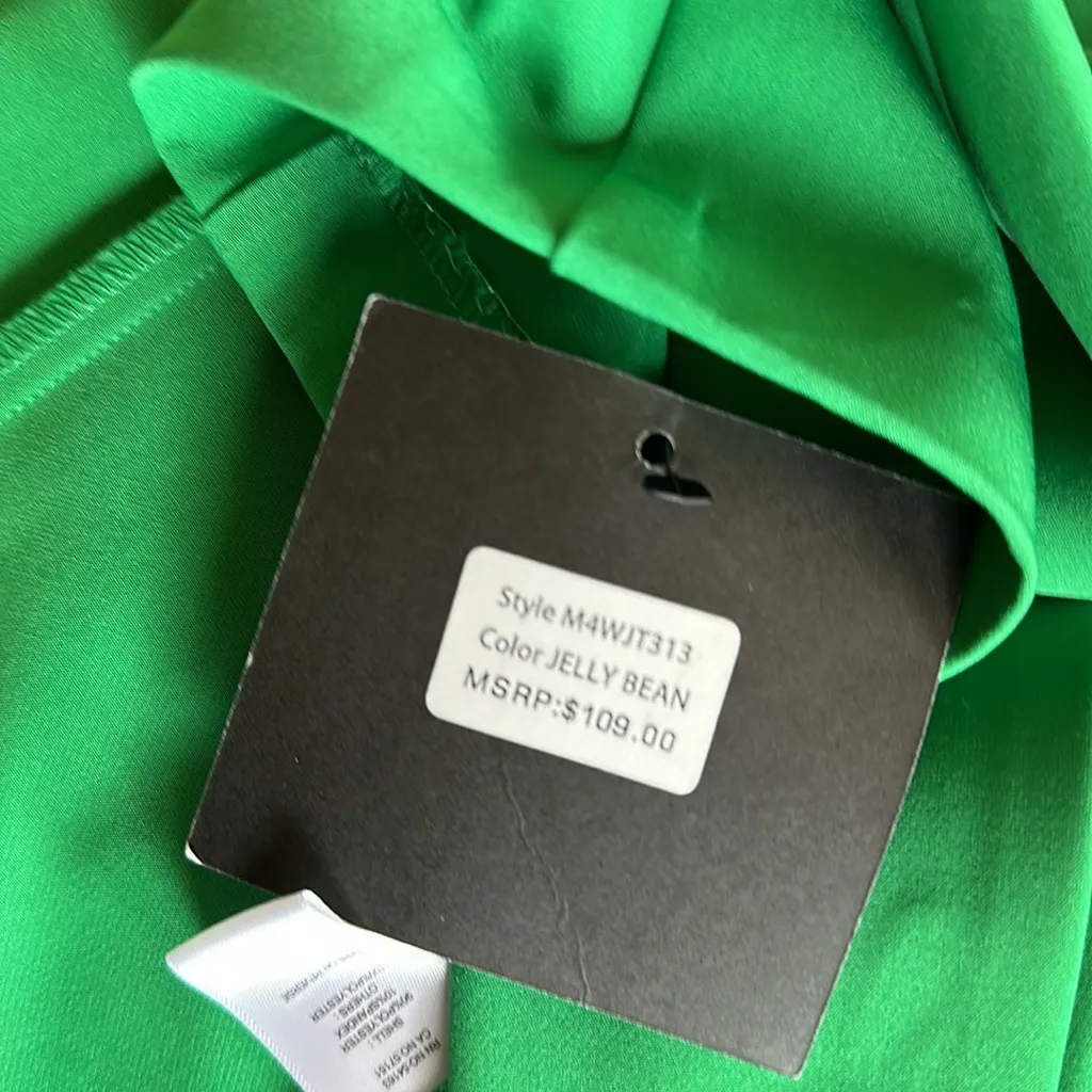 NWT MARC NEW YORK OPEN FRONT GOLD BUTTON  WRINKLE FREE BLAZER In Green - Image 9