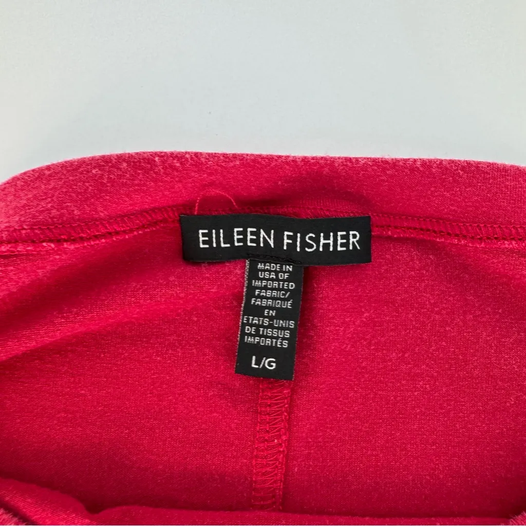 Eileen Fisher Drapey Tencel Blend Tee Magenta Size Large - Image 3