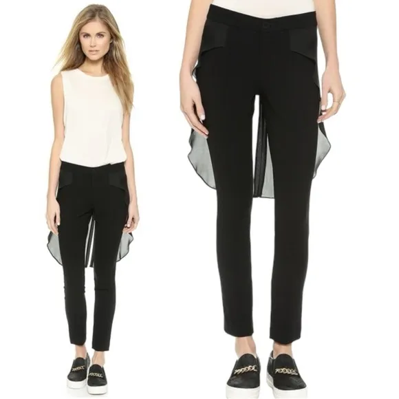 Haute Hippie Fairy Georgette Shirttail Black Pants Size 2 Silk WhimsyGoth - Image 2