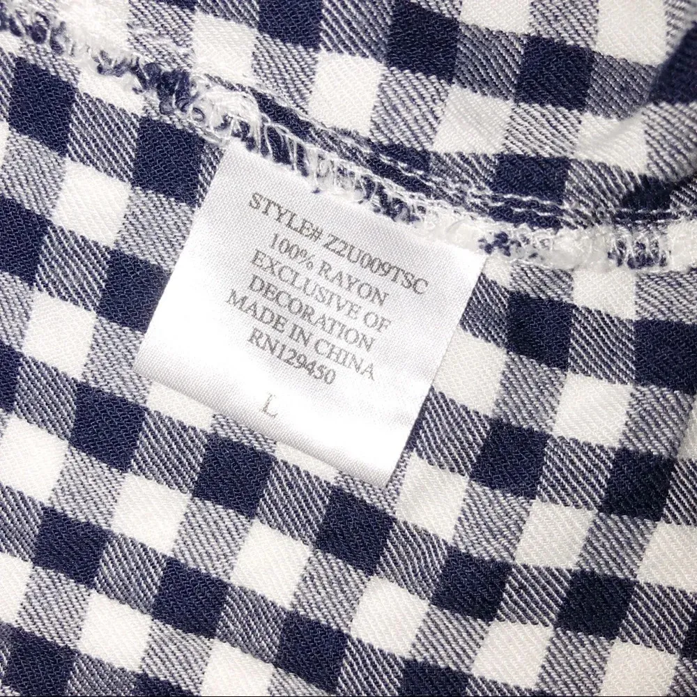 COMO VINTAGE large gingham floral flannel top - Image 8