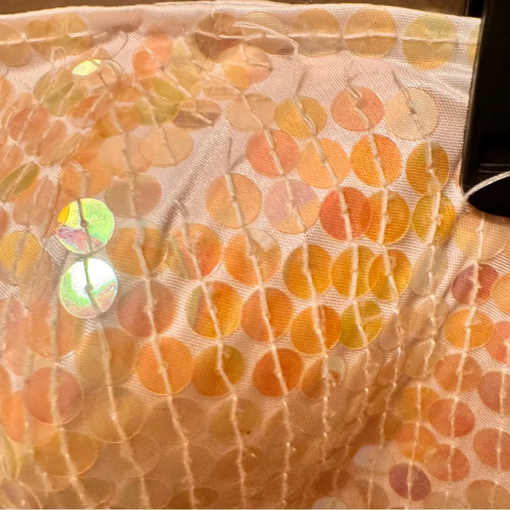 *NWT* Adrianna Pappel Cream/Iridescent Sequin Strapless Dress Sz 2 - Image 7