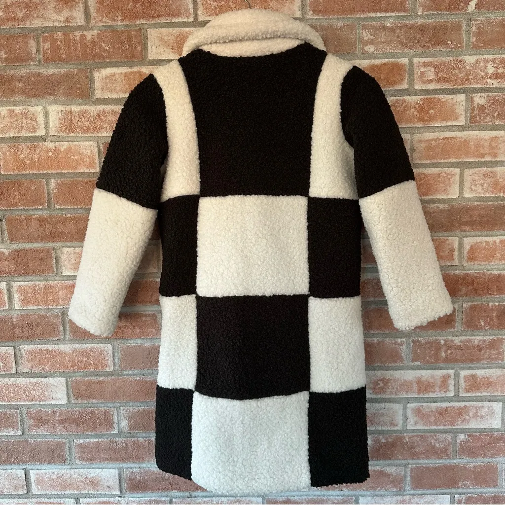 GB Girls Coat Juniors Small Teddy Coat Colorblock Scandi Black White Winter Size undefined - Image 8
