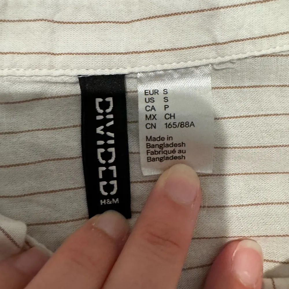 Divided Button-Down Pinstripe Long Sleeve Shirt - Image 2