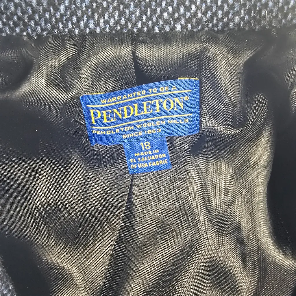 Pendleton 100% Wool Blazer Button Up Long Sleeve Women's Size 18 - Image 6