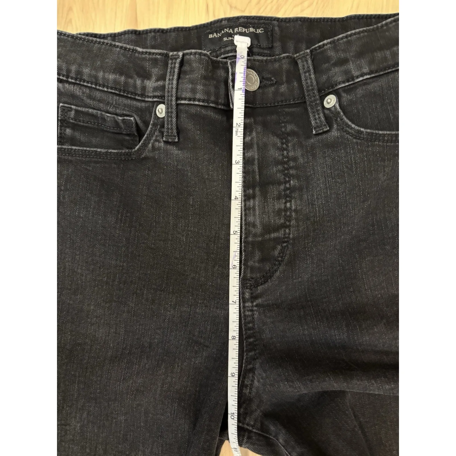 Banana Republic‎ Jeans Women Slim Flare High Rise Black size 26/2 - Image 9