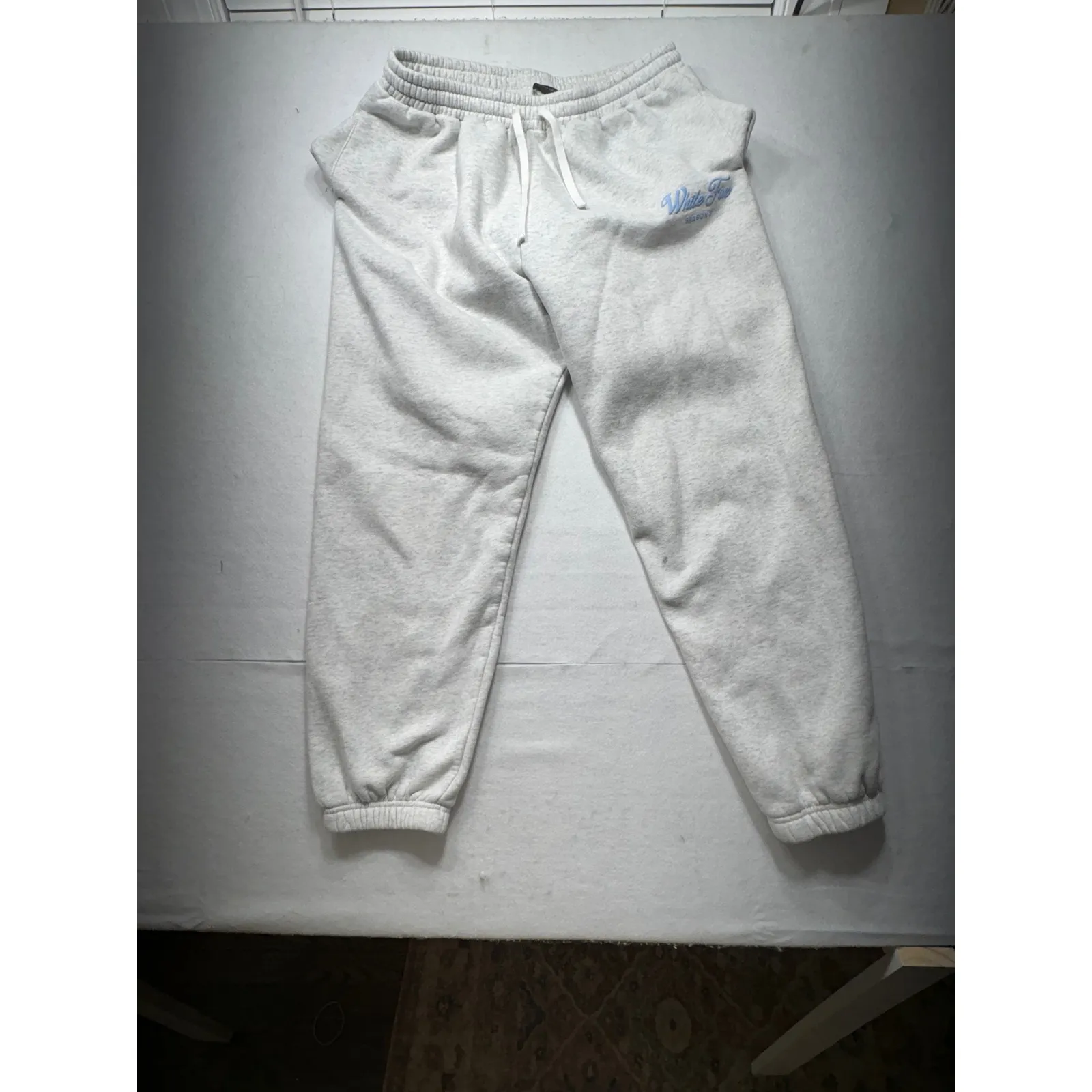 White Fox Season 7 Grey Sweatpants Joggers Logo Elastic Waist Drawstring - Image 3