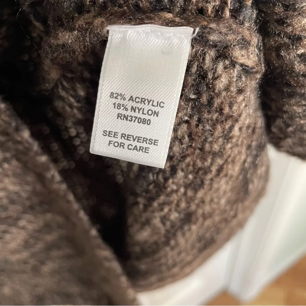 NEW Cato Dark Brown Knit Short Sleeve Shawl Collar V-Neck Cardigan Size XL - Image 7