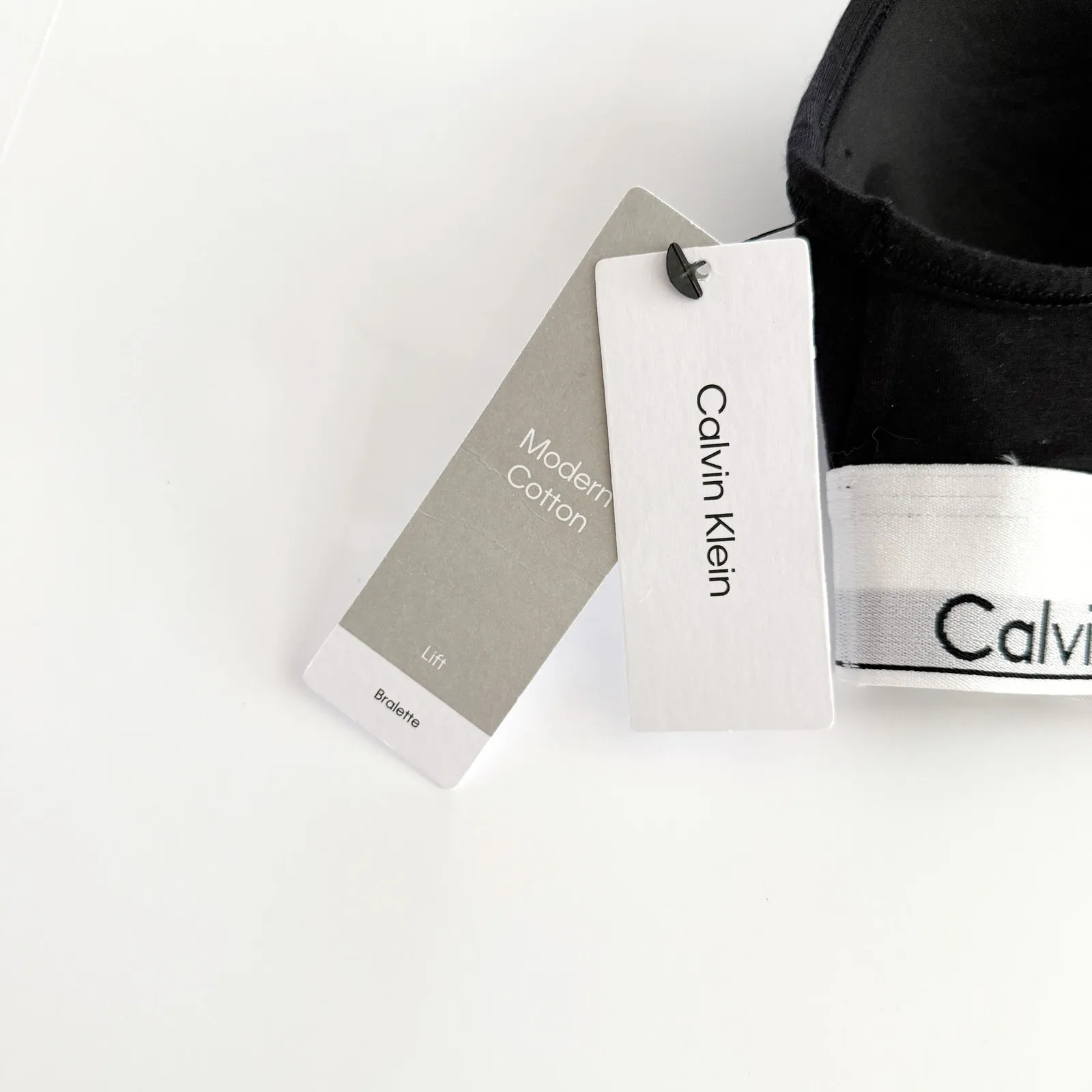 [Calvin Klein] Black White Logo Band Modern Cotton Lift Bralette NWT Sz Small S - Image 5